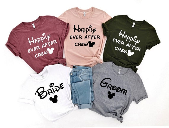 Magical Wedding Crew Shirt: Bride, Groom, Happily Ever After