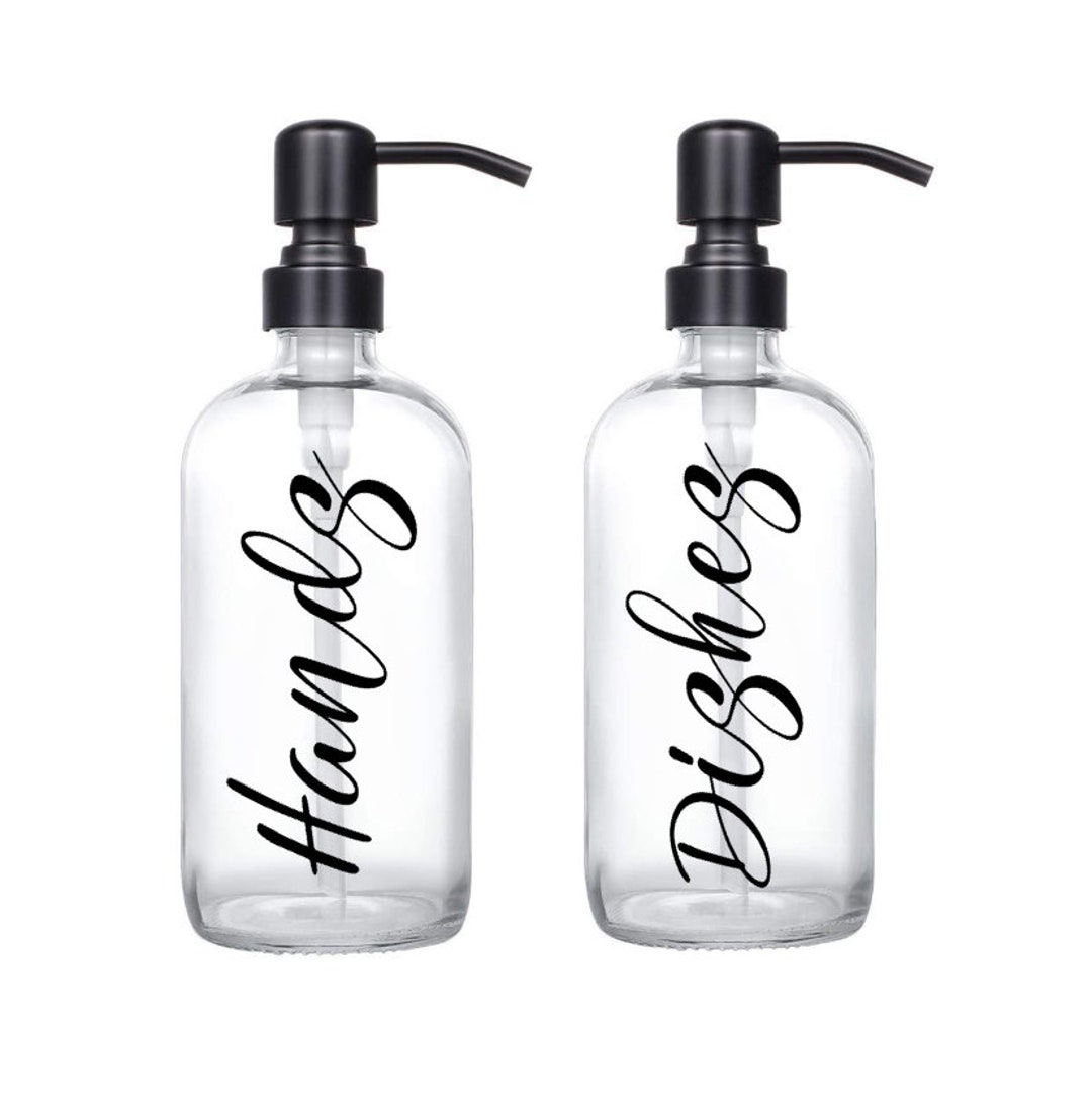 Handsdishes Soap Dispenser 2 W/black Stainless Steel Pump Etsy