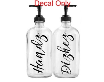 Soap Dispenser Decal: Custom Kitchen & Bath Label Set