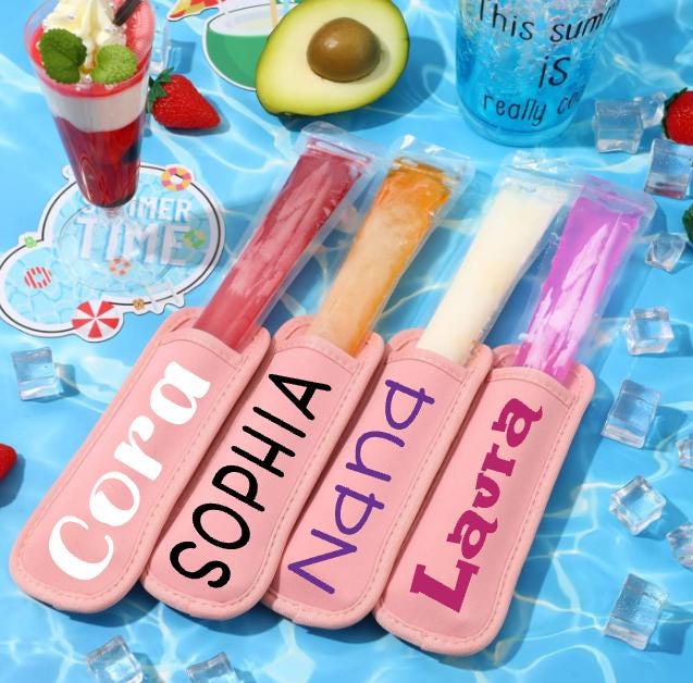 4-Pack Silicone Drip-Free Popsicle Holders – No Mess, Reusable & Easy Clean (Pink)