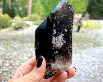 Large black smoky quartz