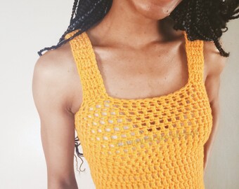 Honey Sleeveless Crochet Top (gold)