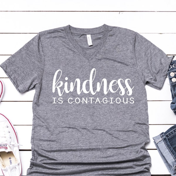 Kindness Shirt, Kindness is Contagious T Shirt, Kindness Matters, Teacher Tee, Shirts For School, School Counselor, Social Worker, Principal