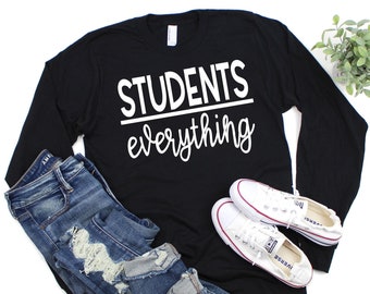Teacher Shirts, Students Over Everything, School Staff Tee, Growth Mindset Teacher, Principal TShirts