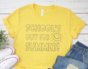 Teacher Shirt For Last Day, School's Out For Summer, End Of School Gifts, Teacher Tee For Summer Break, School Team Tees