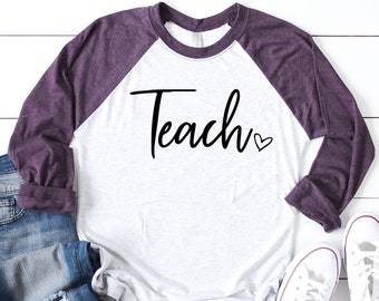 Teacher Shirts, Teach Tee, Shirts For Teacher, Teach Raglan, Teacher Gift, Teacher Team Tees, Teacher Appreciation, Teacher Baseball Tee