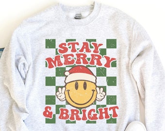Cute Christmas Sweatshirt, Stay Merry And Bright, Teacher Christmas Shirts, Teacher Gifts, Teacher Holiday Tees, School Counselor Crewneck