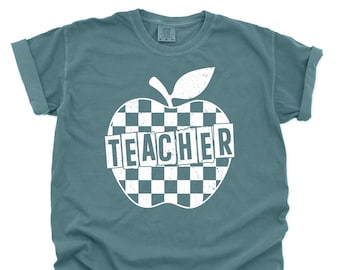 Teacher Apple Shirt, Retro Teacher Tee Comfort Colors® , Back to School Graphic Tee, Teacher Appreciation Gift