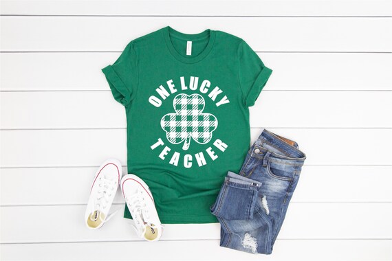 St Patricks Day Gift For First Grade Teacher Plaid Shamrock T-Shirt St Patricks Day Gift For First Grade Teacher Plaid Shamrock T-Shirt