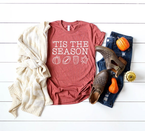 Tis The Season Fall Shirt, Pumpkin Spice Tee, Fall Teacher Shirt, Pumpkin Patch T-Shirt, Football Season