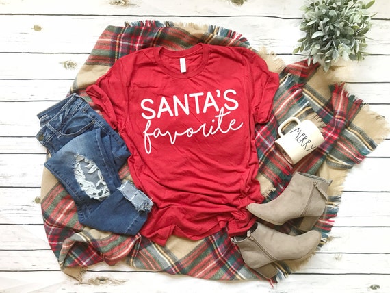 Funny Teacher T-Shirt Christmas Gift, Santa's Favorite Funny Teacher T-Shirt Christmas Gift, Santa's Favorite