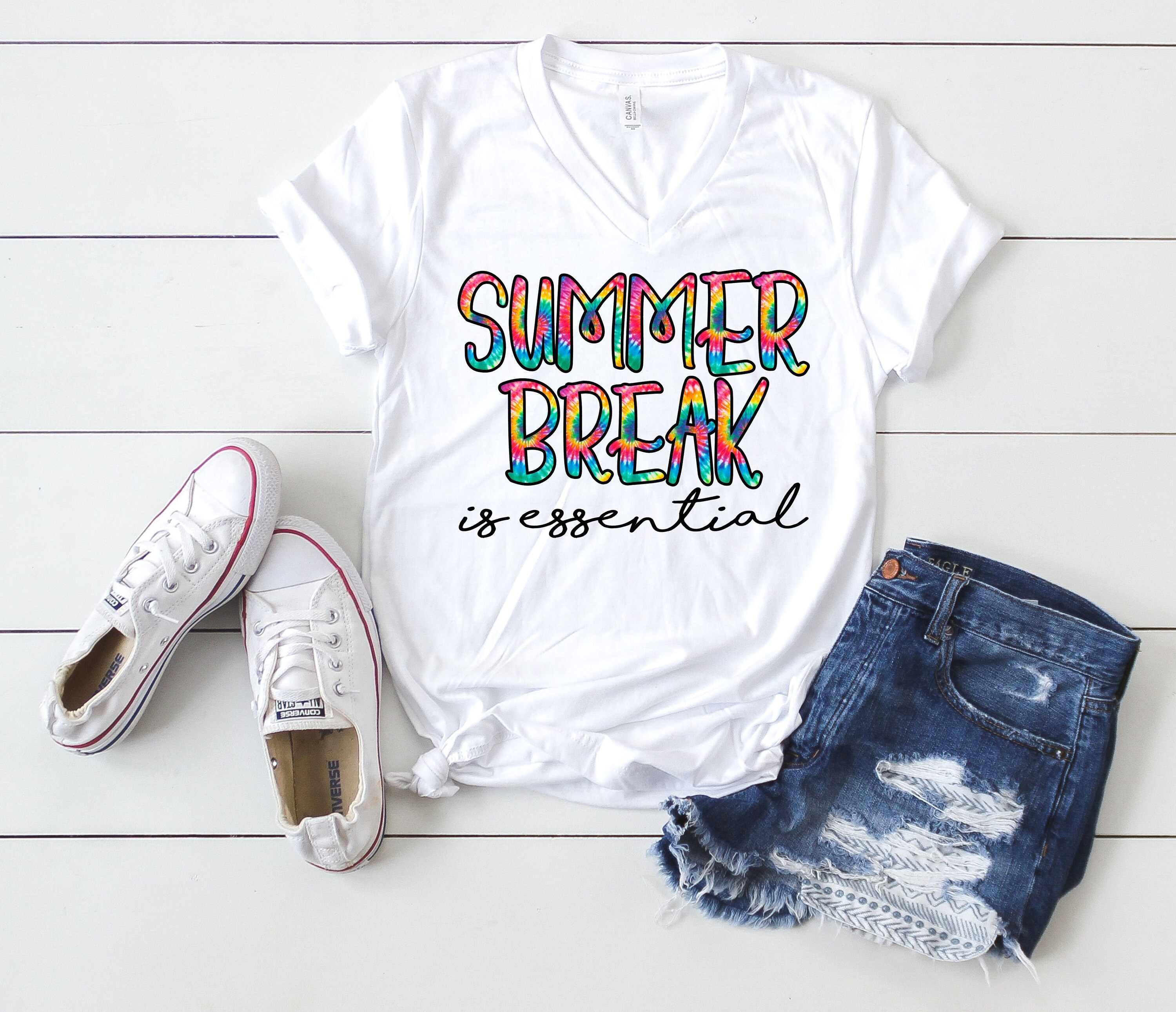Summer Break Teacher Shirt Summer Break is Essential Shirts - Etsy India
