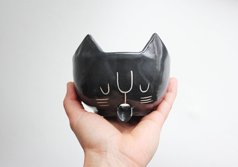 Ready to ship Black Cat Soap Dish / Sponge Holder free image 0