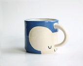 Ready to ship: Bright Blue Elephant Mug (free shipping)
