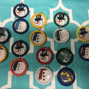 Snowman Bottle Cap Ornaments