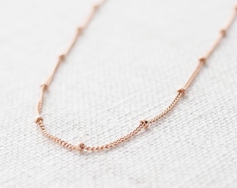 Rose Gold SATELLITE Necklace • Rose Gold Dew Drop Necklace • Rose Gold Layering Necklace • Dainty Necklace • Minimalist Necklace