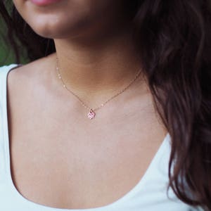 LOTUS Necklace in Sterling Silver, Gold or Rose Gold Dainty Lotus Necklace Yoga Necklace Layering Necklace image 4