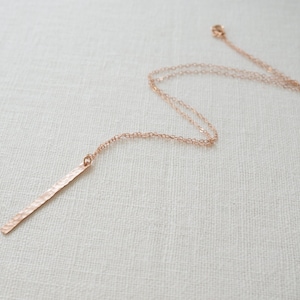 VERTICAL BAR Necklace in Sterling Silver, Gold Filled or Rose Gold Filled • Skinny Bar Necklace • Everyday Necklace • Layering Necklace