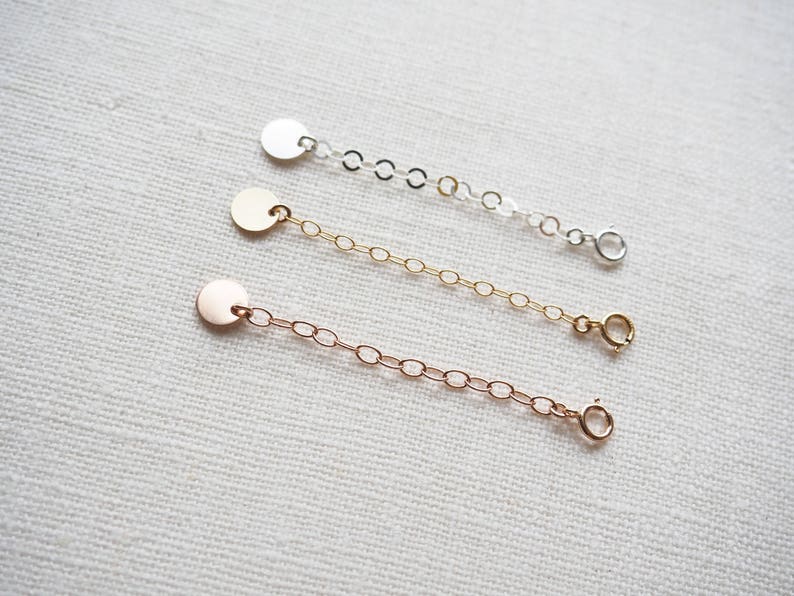 Removable EXTENDER in Sterling Silver, Gold Filled or Rose Gold Filled Make Necklace or Bracelet Adjustable Rose Gold Extender image 1