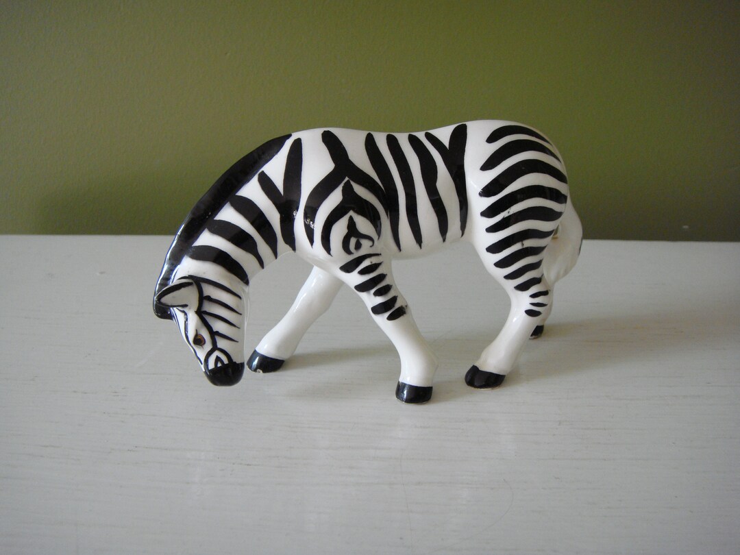 Vintage Porcelain Zebra Figurine Made in Japan Etsy