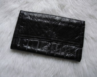 Vintage Eel Skin Clutch Purse - 1980s