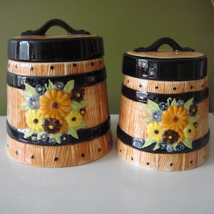 Vintage Canisters - Juego de 2 - Botes de cerámica - 1984