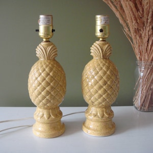 Vintage Ceramic Pineapple Lamps - Set of 2