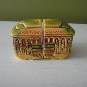 Vintage Salt and Pepper Shakers - San Francisco Street Car S&P - San Francisco Souvenir
