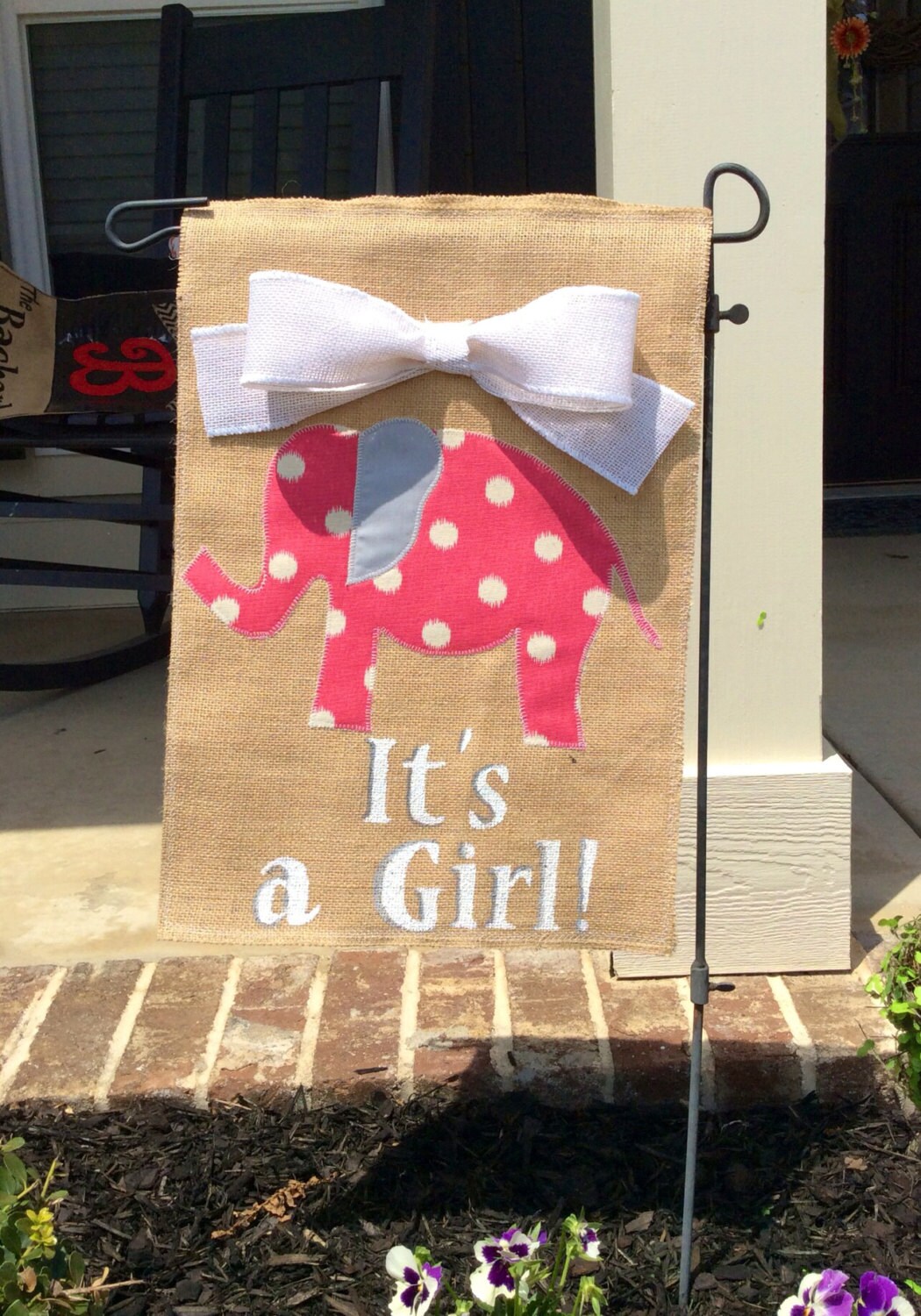 Bandera de bienvenida bebé arpillera jardín o banners de pared | Etsy