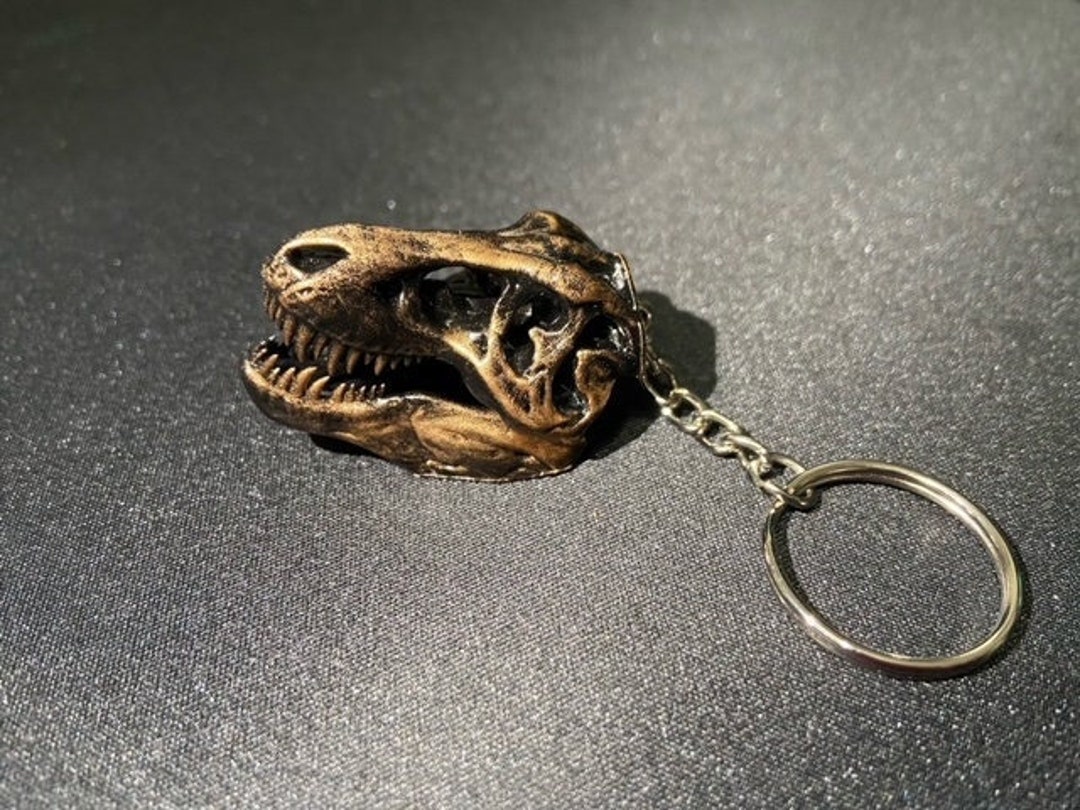 T Rex Keychains T-rex Skull Keychain - Etsy