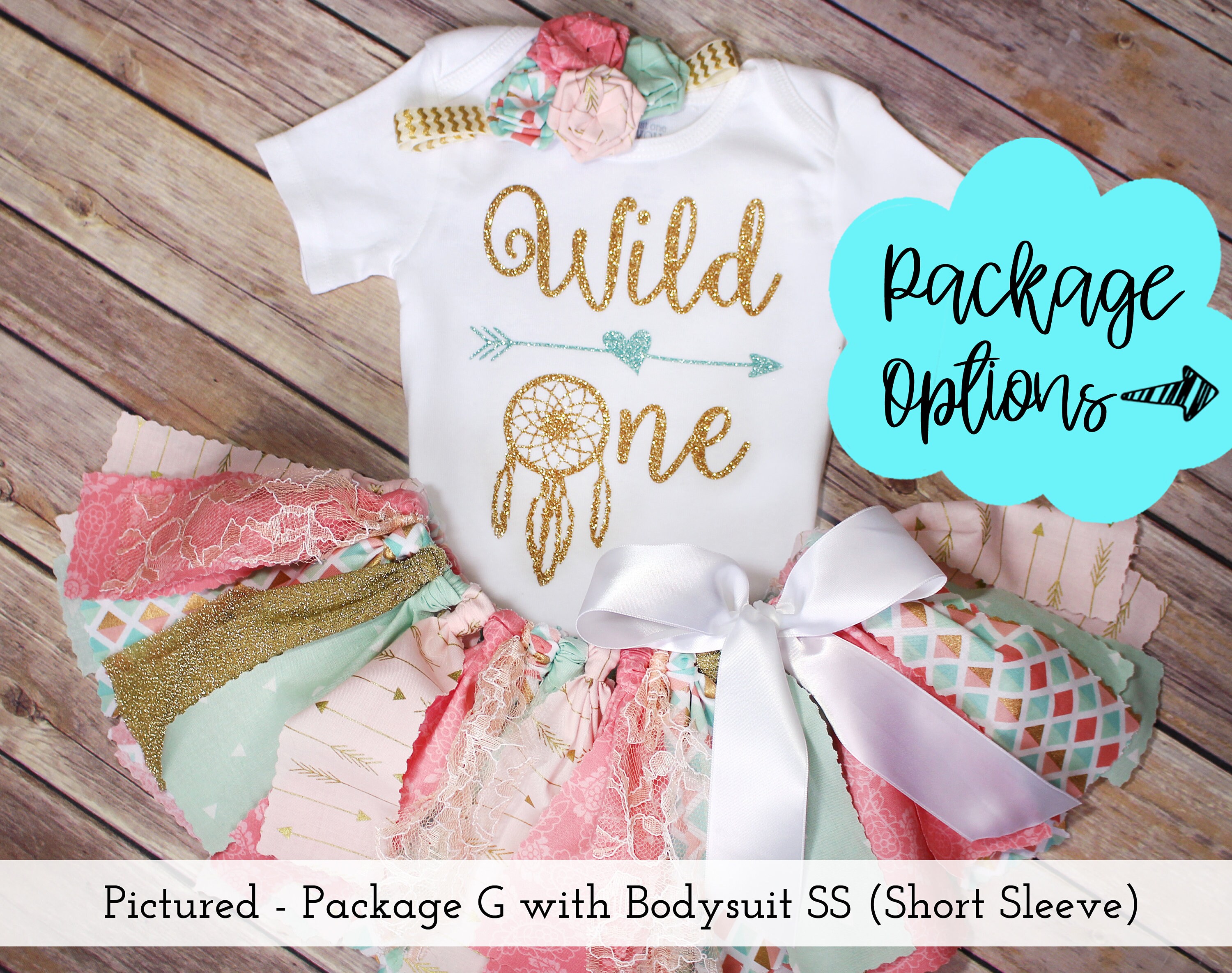 Dreamcatcher Pastel Wild One First Birthday Outfit // Optional Fabric…