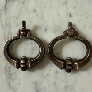 Pair of Heavy KBC Brass Drawer drop pulls