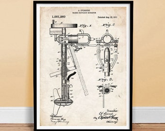 Official Evinrude Motor US Patent Art Print Vintage Antique Outboard Marine 158