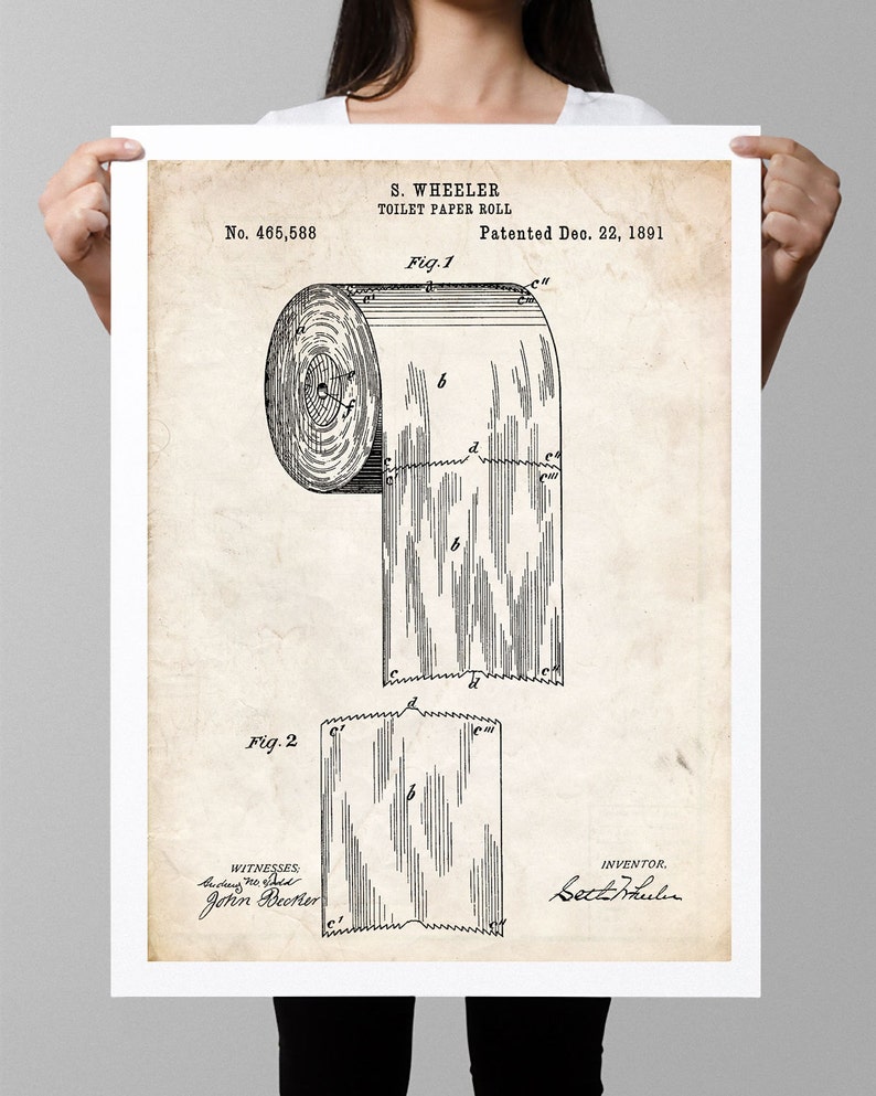 TOILET PAPER ROLL Invention Poster 18x24 Handmade Giclée Etsy