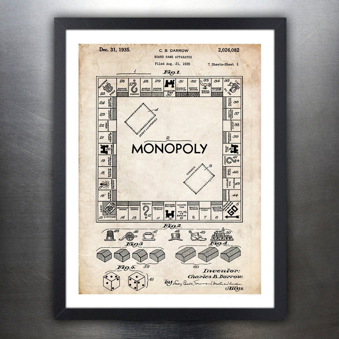 MONOPOLY Poster 18x24 Handmade Giclée Gallery Print 1935 Etsy