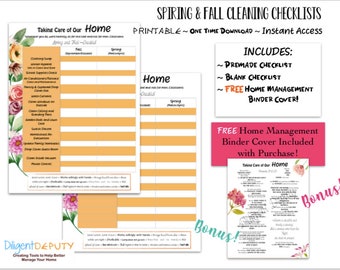 Spring and Fall Cleaning Checklists ~ Christian Homeschool ~ Home Management ~ Organization Chart Planner