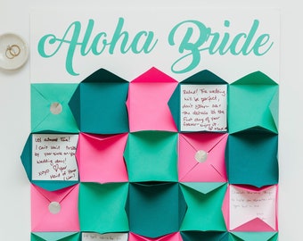 Juego temático Aloha Bridal Shower - Calendario de Adviento nupcial - Actividad única de despedida de soltera - Juego de despedida de soltera personalizado