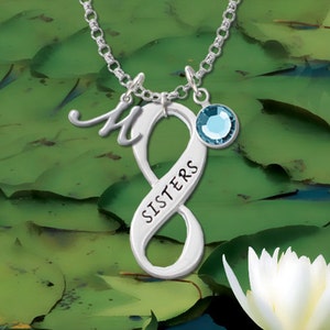 Infinity Symbol Necklace - Personalized Initial Jewelry with Crystal - Friendship, Sister, True Love, & Beyond, Mother NC-Infinity-F2301