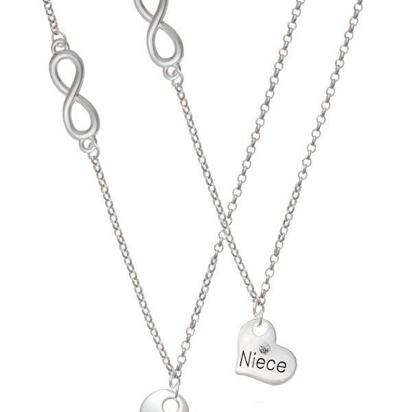 Aunt & Niece - Delicate Infinity Necklace,Set of 2,aunt and niece gifts,Aunt Necklace, Niece Necklace,Matching Set,NC-LgAunt-SmNiece-F2106-2