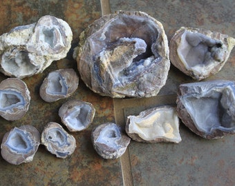 Geode Halves and Geode Pieces from Dugway, Utah