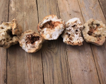 Group of 5 Indiana Geode Chunks with Colorful Botryoidal and Crystal Formations