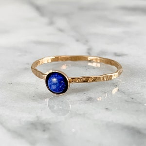 Lapis Lazuli Gemstone Ring ONE RING rose Gold Sterling - Etsy