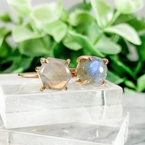 labradorite hexagon engagement ring, rose gold moonstone, rose cut geometric hexagon, birthstone for june, gift for her
