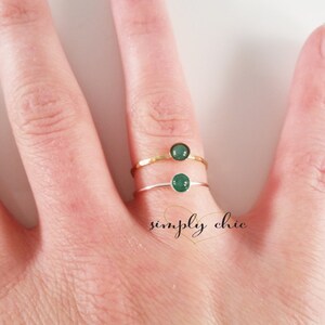 emerald ring, may gemstone, birthstone jewelry, green bridal jewelry, rose gold ring, silver ring, stacking ring, gift for her image 7