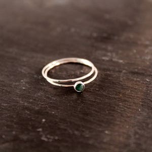 emerald ring, may gemstone, birthstone jewelry, green bridal jewelry, rose gold ring, silver ring, stacking ring, gift for her image 6