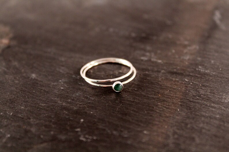 emerald ring, may gemstone, birthstone jewelry, green bridal jewelry, rose gold ring, silver ring, stacking ring, gift for her image 6