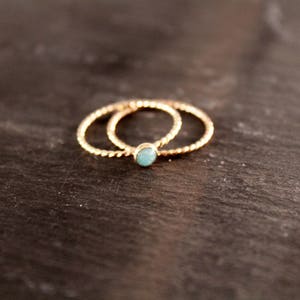 Gold Filled Rope Gemstone Ring personalized Bridesmaid Birthstone ...