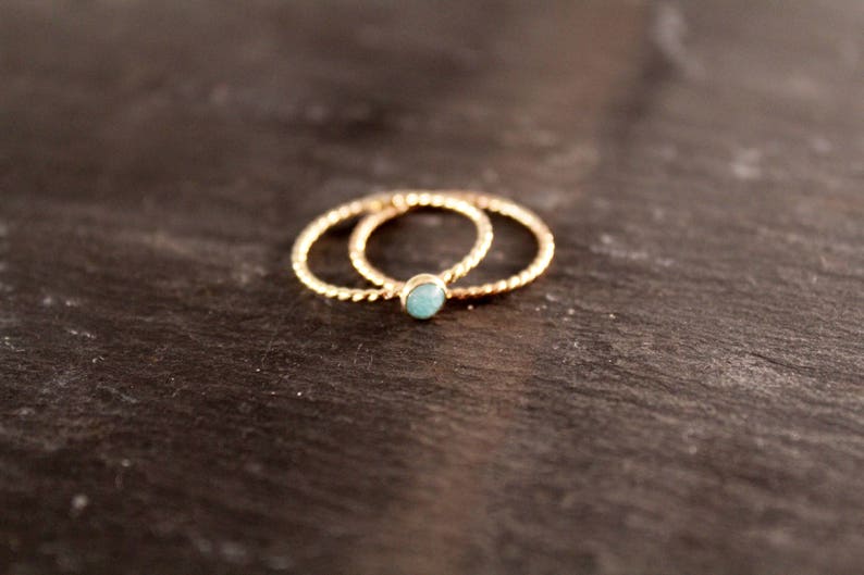 Gold Filled Rope Gemstone Ring Personalized Bridesmaid Birthstone Wedding Nautical Twist Gift for Her Gifts Under 30