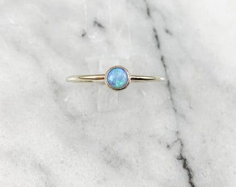 blue opal stacking ring, gemstone ring, personalized ring, birthstone jewelry, birthstone for october, sterling silver ring, rose gold ring