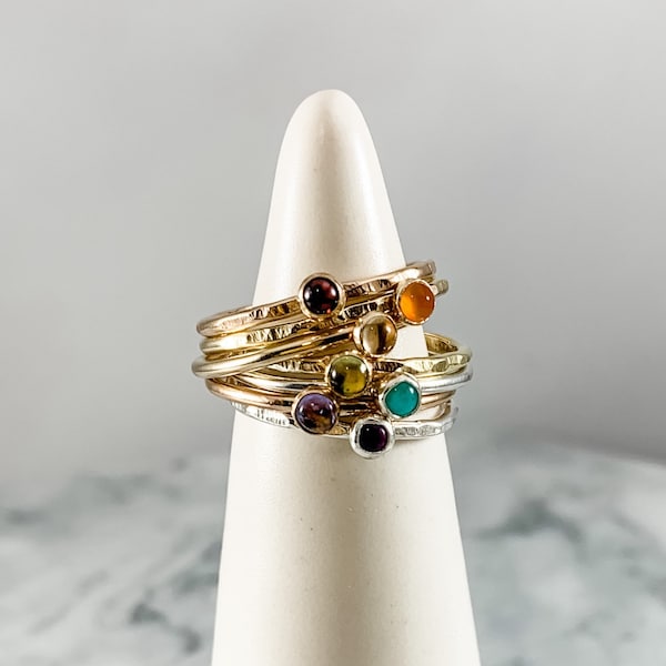 chakra ring, stacking ring, chakra jewelry, rainbow ring, healing jewelry, metaphysical jewelry, alignment ring, birthstone jewelry